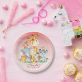 Wasserfarbe Niedlich Safari Jungle Animals Kinderd Pappteller (Party)