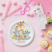 Wasserfarbe Niedlich Safari Jungle Animals Kinderd Pappteller (Party)