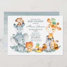 Wasserfarbe Niedlich Safari Jungle Babydusche