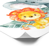Wasserfarbe Niedlich Safari Jungle Babydusche Poster (Ecke)
