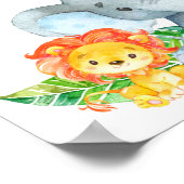 Wasserfarbe Niedlich Safari Jungle Babydusche Poster (Ecke)