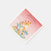 Wasserfarbe Niedlich Safari Jungle Babydusche Serviette (Ecke)