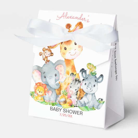 Wasserfarbe Niedlich Safari Jungle Girl Babydusche Geschenkschachtel (Vorderseite)