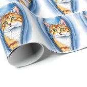 Wasserfarbe Niedlich Schöne Katzen Sammlung Geschenkpapier (Rolleneckpunkt)