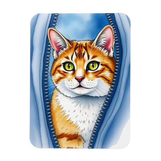 Wasserfarbe Niedlich Schöne Katzen Sammlung Magnet (Vertikal)