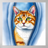 Wasserfarbe Niedlich Schöne Katzen Sammlung Poster (Vorne)