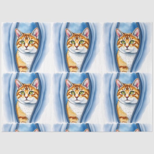 Wasserfarbe Niedlich Schöne Katzen Sammlung Seidenpapier (Vorderseite)