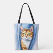 Wasserfarbe Niedlich Schöne Katzen Sammlung Tasche (Rückseite)