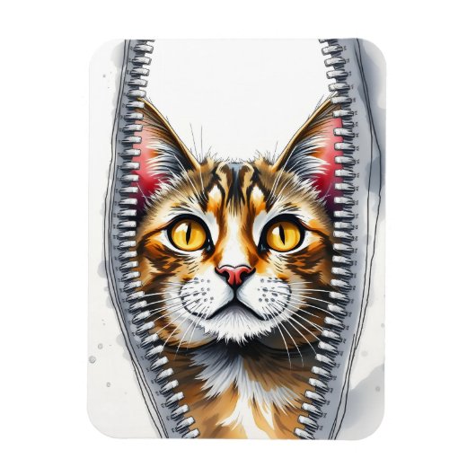 Wasserfarbe Niedlich Schöne moderne Katze Sammlung Magnet (Vertikal)