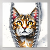 Wasserfarbe Niedlich Schöne moderne Katze Sammlung Poster (Vorne)