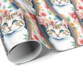 Wasserfarbe Niedlich Schöne, trendy Cat Collection Geschenkpapier (Rolleneckpunkt)