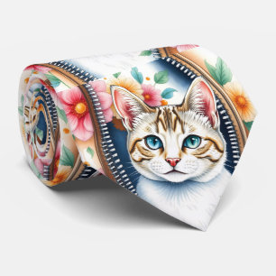 Wasserfarbe Niedlich Schöne, trendy Cat Collection Krawatte