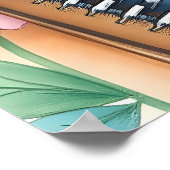 Wasserfarbe Niedlich Schöne, trendy Cat Collection Poster (Ecke)