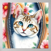 Wasserfarbe Niedlich Schöne, trendy Cat Collection Poster (Vorne)