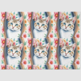 Wasserfarbe Niedlich Schöne, trendy Cat Collection Seidenpapier