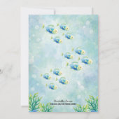 Wasserfarbe Niedlich Schwarze Meerjungfrau Einladu Einladung (Rückseite)