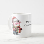 Wasserfarbe Niedlich Schwein Frohe Weihnachten Kaffeetasse (Vorderseite Links)