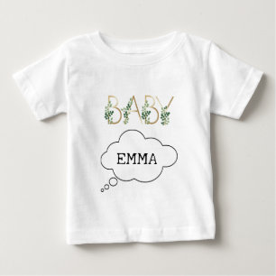 Wasserfarbe Niedlich Spaß Baby Slogan Name Persona T-shirt
