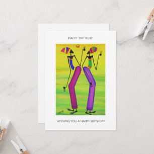 Wasserfarbe Niedlich tropische Sommer Geburtstag Karte