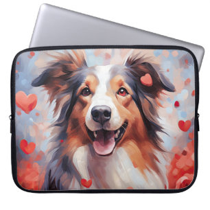 WASSERFARBE NIEDLICH VALENTINE SHETLAND SHEEPDOG LAPTOPSCHUTZHÜLLE