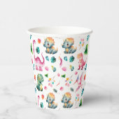 Wasserfarbe Niedliche Dinosaurier Whimsical Dino M Pappbecher (Rechts)