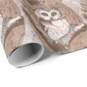 Wasserfarbe Niedliche Eule im Baumvogeldesign Geschenkpapier (Rolleneckpunkt)