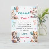 Wasserfarbe Niedliche Katze Danke Karte (Stehend Vorderseite)