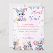 Wasserfarbe Niedliche Katze Geburtstag Danke Karte (Vorderseite)