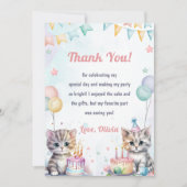 Wasserfarbe Niedliche Katze Geburtstag Danke Karte (Vorderseite)