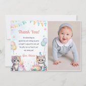 Wasserfarbe Niedliche Katze Geburtstag Danke Karte (Vorderseite)