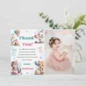 Wasserfarbe Niedliche Katze Vielen Dank Ihr Card F Einladung (Stehend Vorderseite)