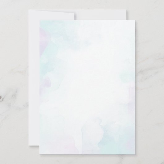 Wasserfarbe Niedliche Kitty Cat Kinderdusche Party Einladung (Rückseite)