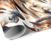Wasserfarbe Niedliche Pferde Tierwelt Natur Geschenkpapier (Rolleneckpunkt)