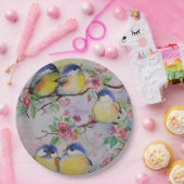 Wasserfarbe - Niedliche Sparrow Pappteller (Party)