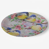 Wasserfarbe - Niedliche Sparrow Pappteller (Schrägansicht)