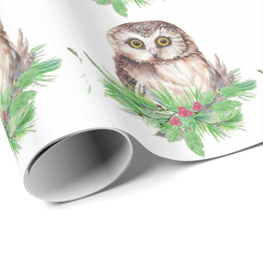 Wasserfarbe Niedliche Vogelart Geschenkpapier (Rolleneckpunkt)