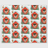 Wasserfarbe Niedliche Vogelhütten Kunst Geschenkpapier (Flach)