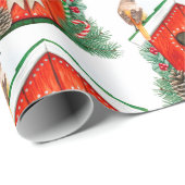 Wasserfarbe Niedliche Vogelhütten Kunst Geschenkpapier (Rolleneckpunkt)