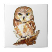 Wasserfarbe Niedliche Vogelkunst Fliese (Vorderseite)