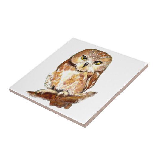 Wasserfarbe Niedliche Vogelkunst Fliese (Seite)