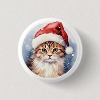 Wasserfarbe Niedliche Weihnachtskatze Schöne