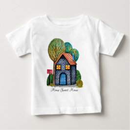 Wasserfarbe Niedliche Zuhause Sweet Zuhause Art Baby T-shirt