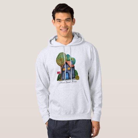 Wasserfarbe Niedliche Zuhause Sweet Zuhause Art Hoodie (Vorne ganz)