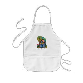 Wasserfarbe Niedliche Zuhause Sweet Zuhause Art Kinderschürze