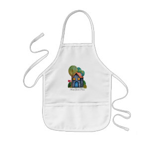 Wasserfarbe Niedliche Zuhause Sweet Zuhause Art Kinderschürze