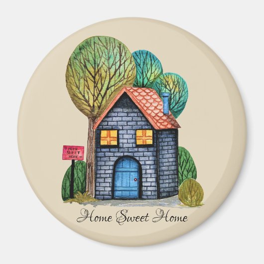 Wasserfarbe Niedliche Zuhause Sweet Zuhause Art Magnet (Vorne)