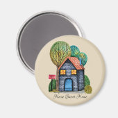 Wasserfarbe Niedliche Zuhause Sweet Zuhause Art Magnet (Vorderseite/Rückseite)