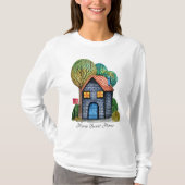 Wasserfarbe Niedliche Zuhause Sweet Zuhause Art T-Shirt (Vorderseite)