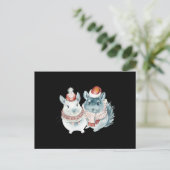 Wasserfarbe niedlicher Chinchillas Postkarte (Stehend Vorderseite)