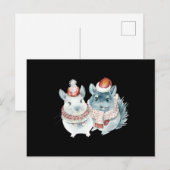 Wasserfarbe niedlicher Chinchillas Postkarte (Vorne/Hinten)